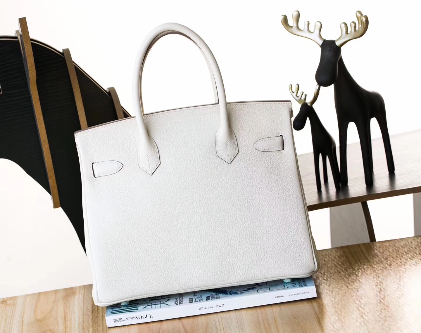 爱马仕铂金包价格 Hermes 3C羊毛白Togo牛皮Birkin女包30cm 金扣