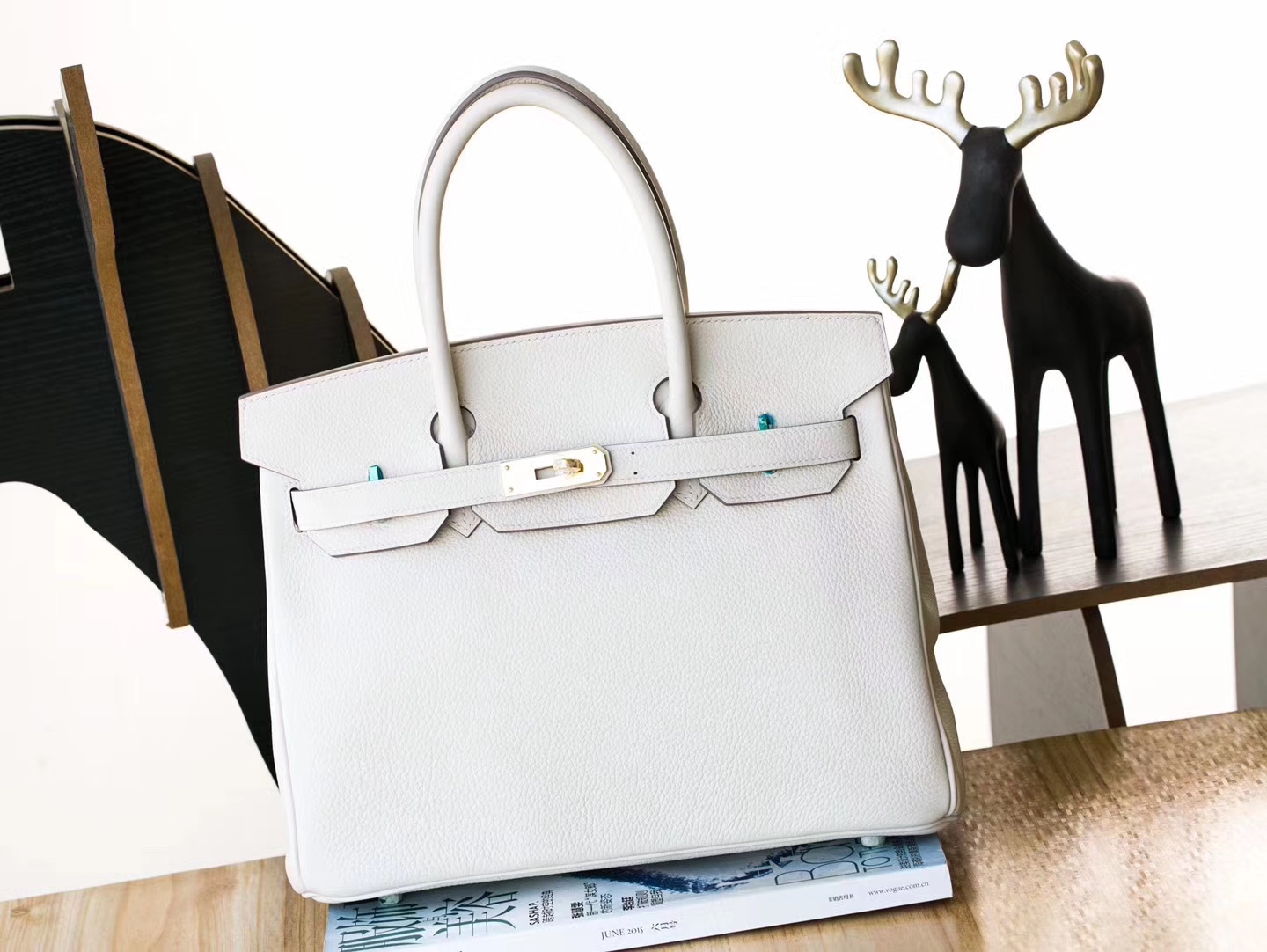 爱马仕铂金包价格 Hermes 3C羊毛白Togo牛皮Birkin女包30cm 金扣