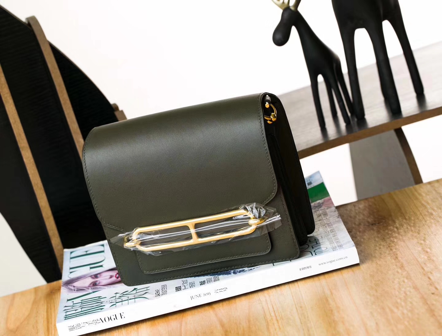 厂家直销 Hermes爱马仕英国绿Swift牛皮Roulis猪鼻子包18cm 金扣