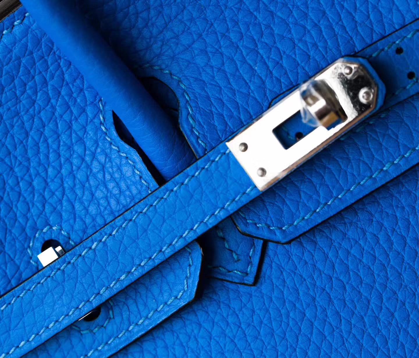 爱马仕Birkin女包 Hermes B3坦桑尼亚蓝顶级TC牛皮铂金包25cm 银扣