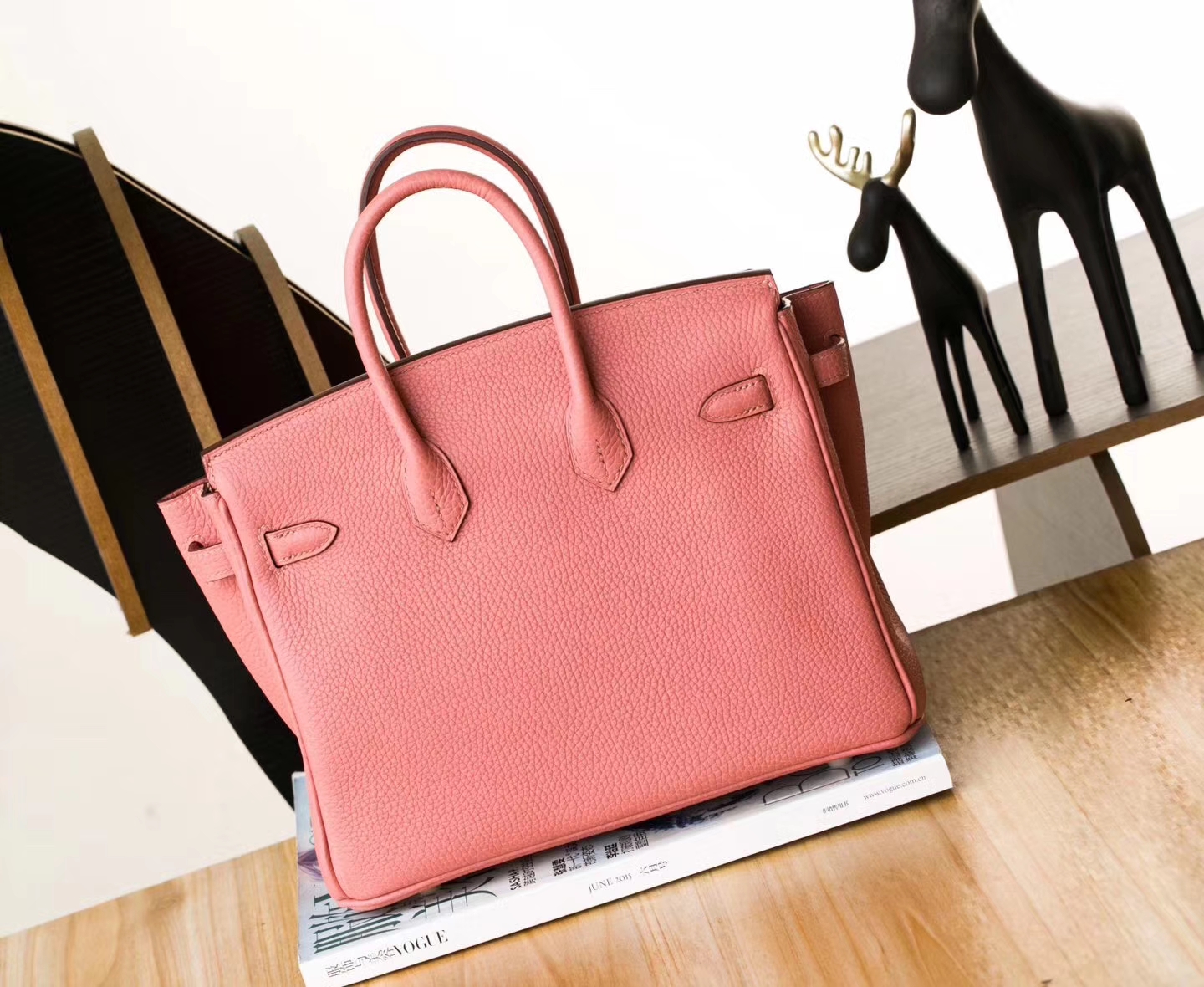Hermes女包货源 爱马仕奶茶色顶级Togo牛皮铂金包Birkin25cm 金扣
