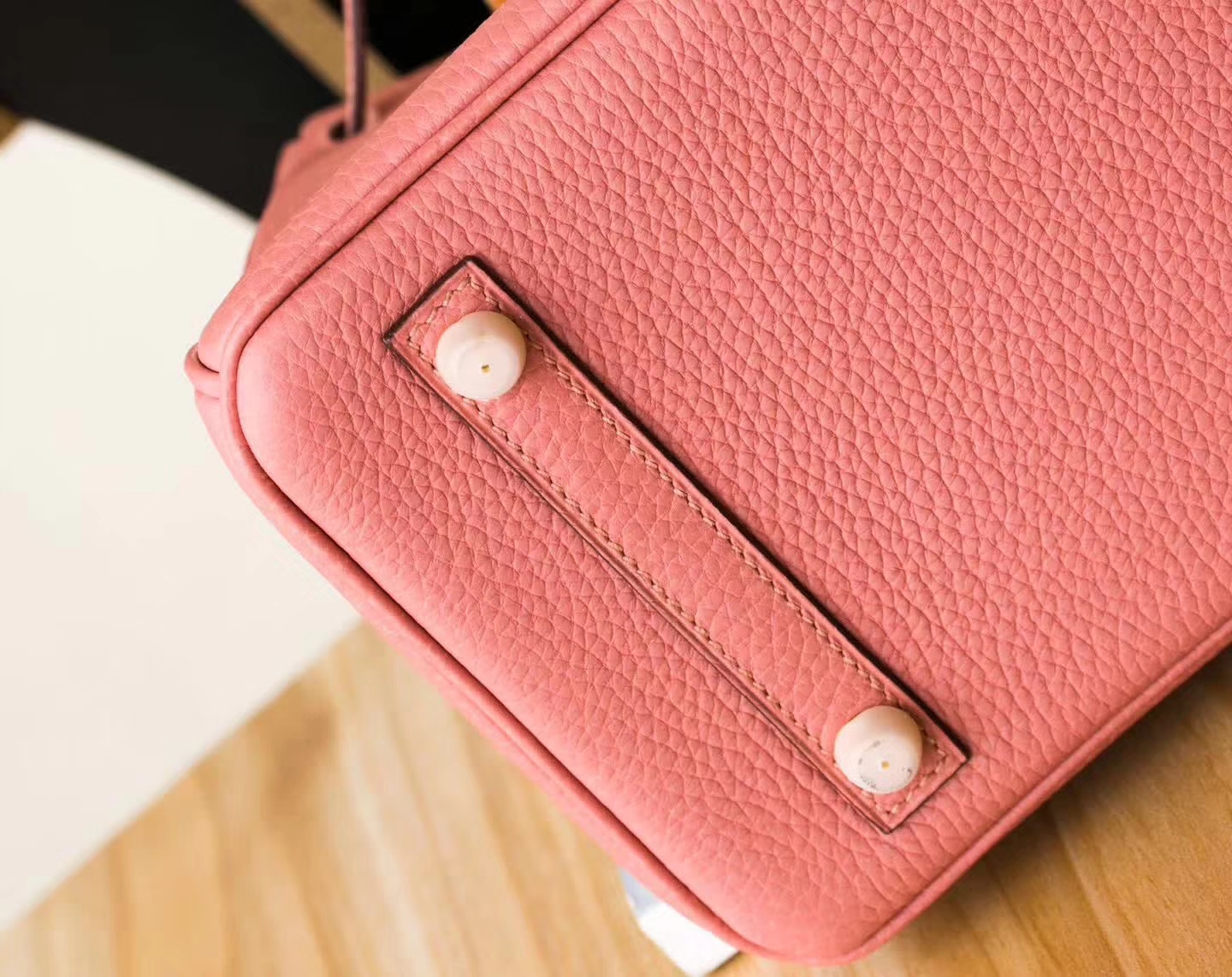 Hermes女包货源 爱马仕奶茶色顶级Togo牛皮铂金包Birkin25cm 金扣