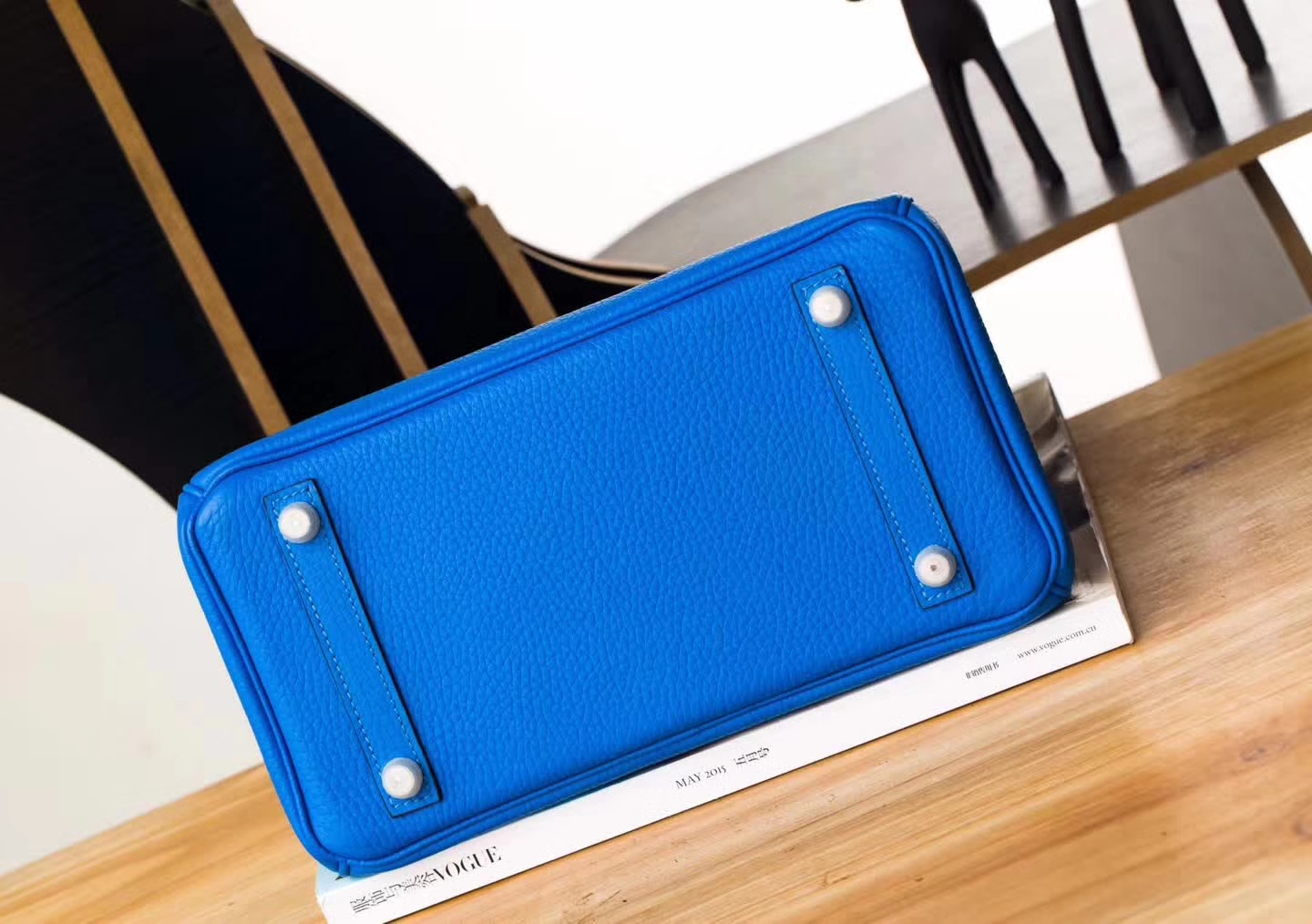 爱马仕Birkin女包 Hermes B3坦桑尼亚蓝顶级TC牛皮铂金包25cm 银扣