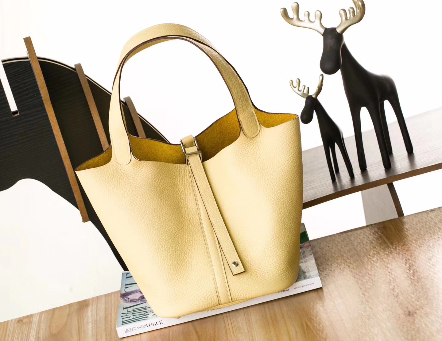 Hermes Picotin 22cm 爱马仕1Z小鸡黄原厂TC牛皮菜篮子包水桶包 银扣