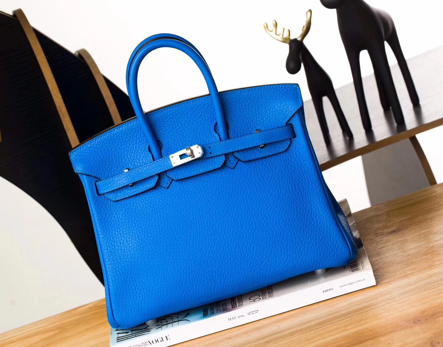 爱马仕Birkin女包 Hermes B3坦桑尼亚蓝顶级TC牛皮铂金包25cm 银扣