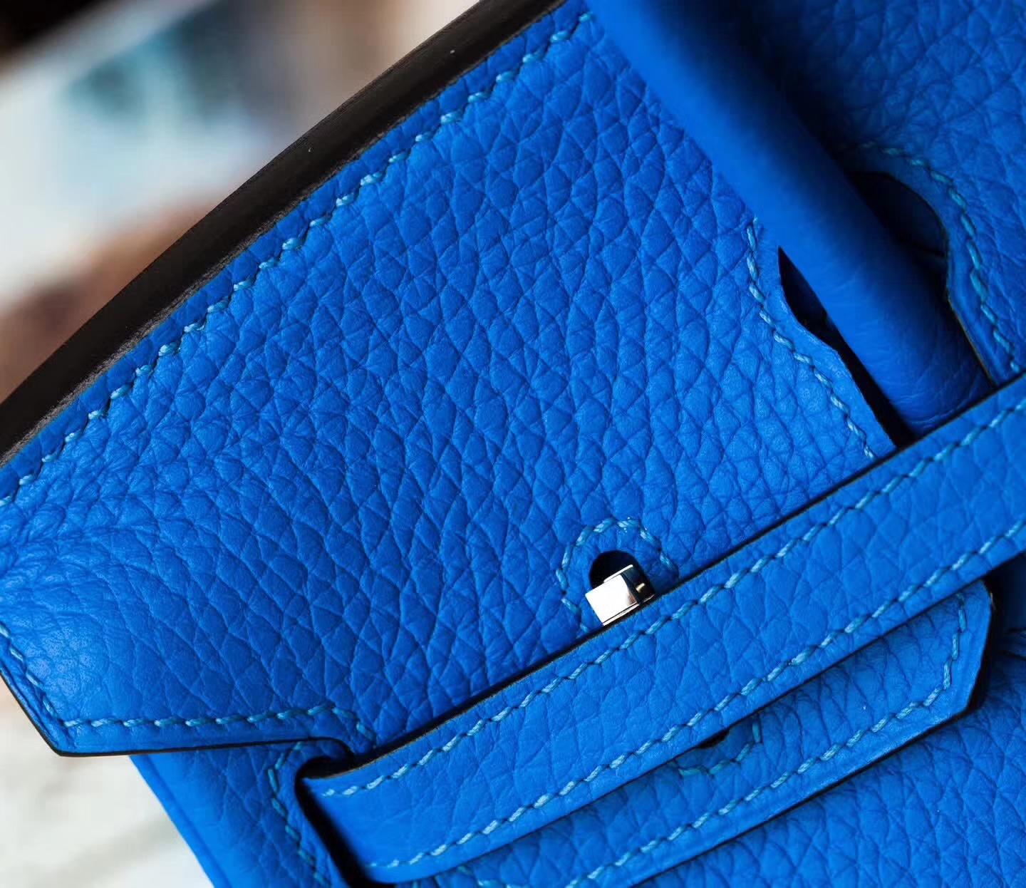 爱马仕Birkin女包 Hermes B3坦桑尼亚蓝顶级TC牛皮铂金包25cm 银扣