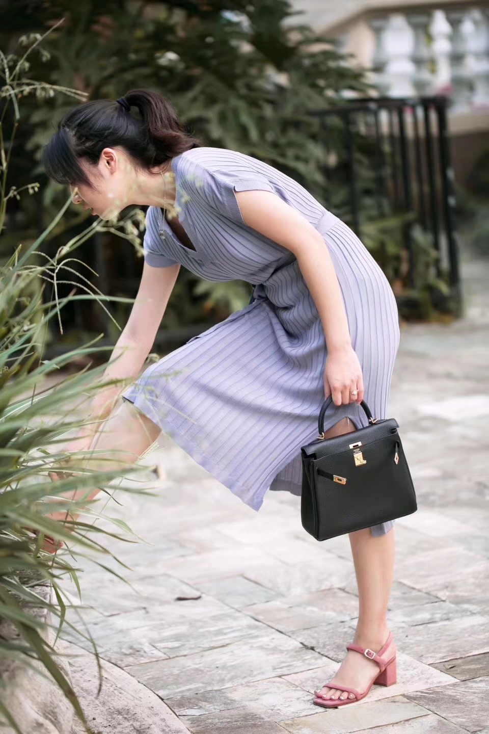 Hermes Kelly25cm 爱马仕89黑色顶级Togo牛皮凯莉包 银扣