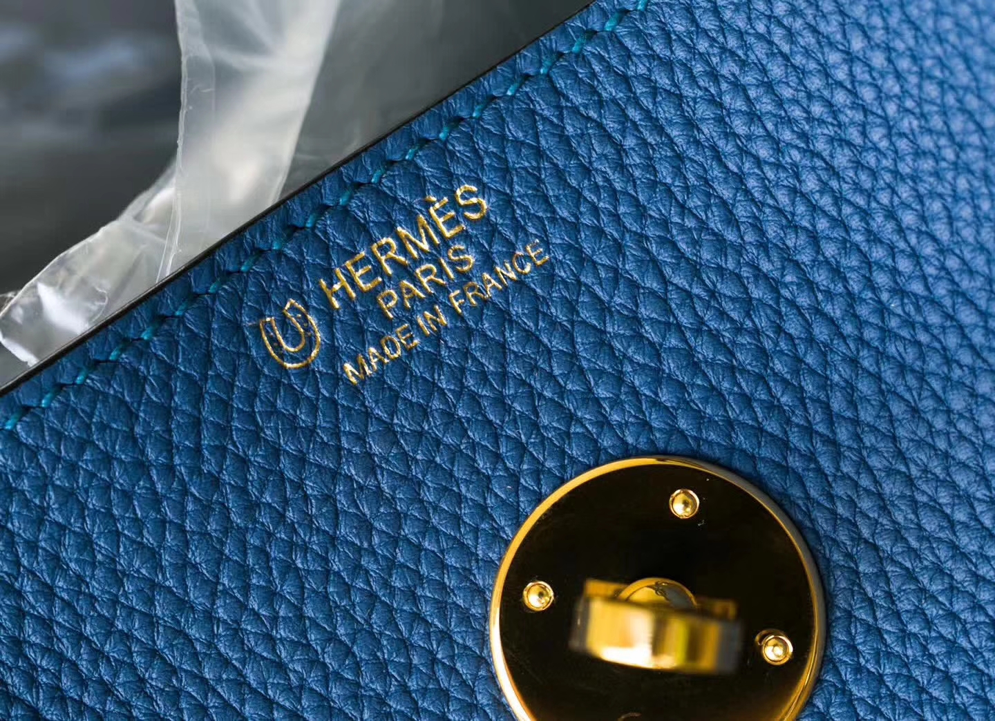 爱马仕Lindy女包 Hermes 2R玛瑙蓝拼4W海鸥灰Togo牛皮琳迪包30cm 金扣