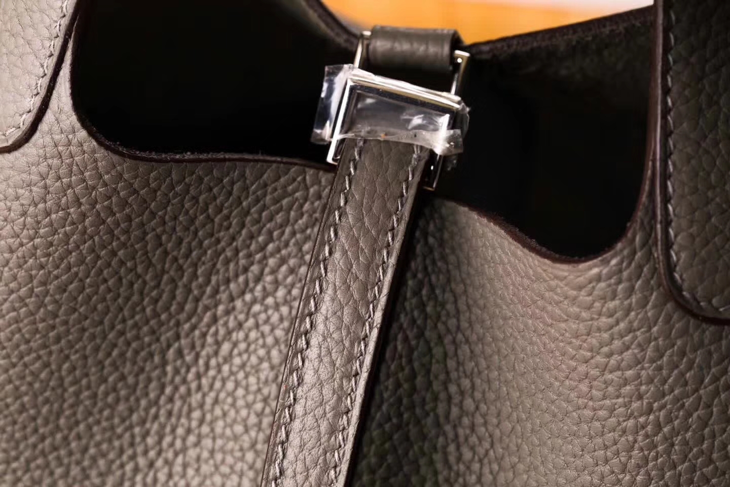 爱马仕菜篮子包 Hermes 8F锡器灰顶级TC牛皮水桶包Picotin18/22CM