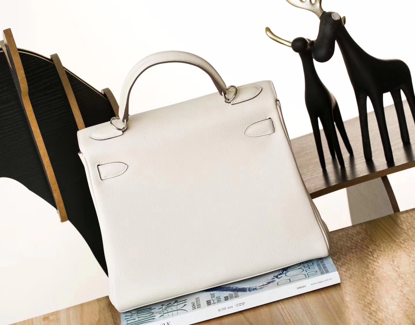 爱马仕Kelly女包 Hermes CK10奶昔白原厂Togo牛皮凯莉包28CM 银扣
