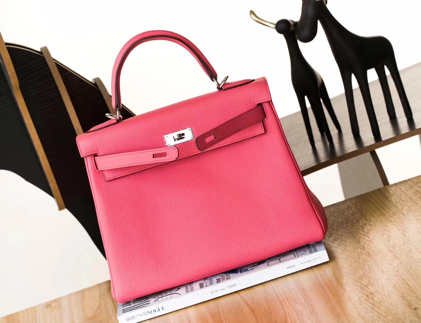 Hermes Kelly28CM 爱马仕8W糖果粉顶级Togo牛皮凯莉包 银扣