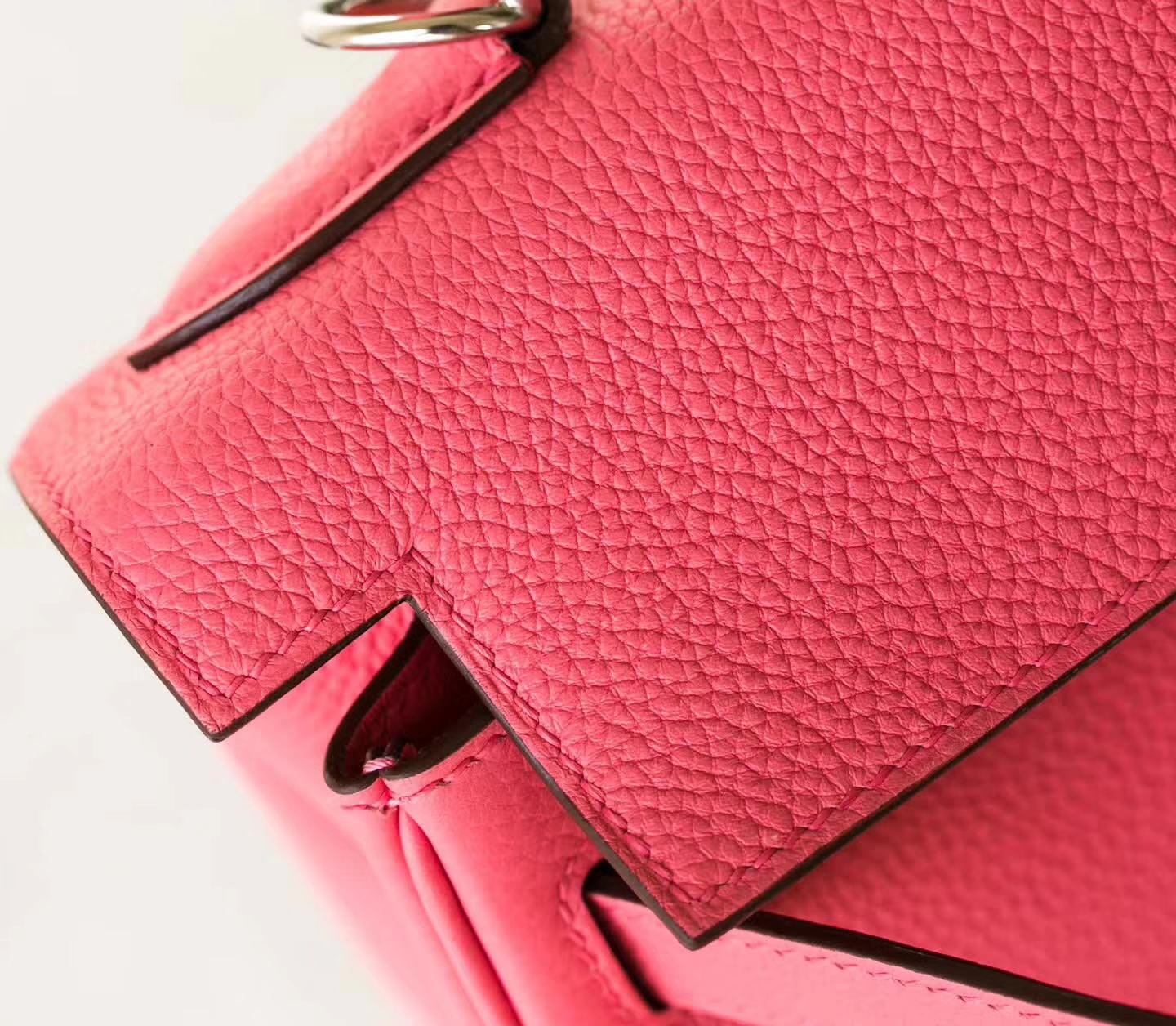 Hermes Kelly28CM 爱马仕8W糖果粉顶级Togo牛皮凯莉包 银扣