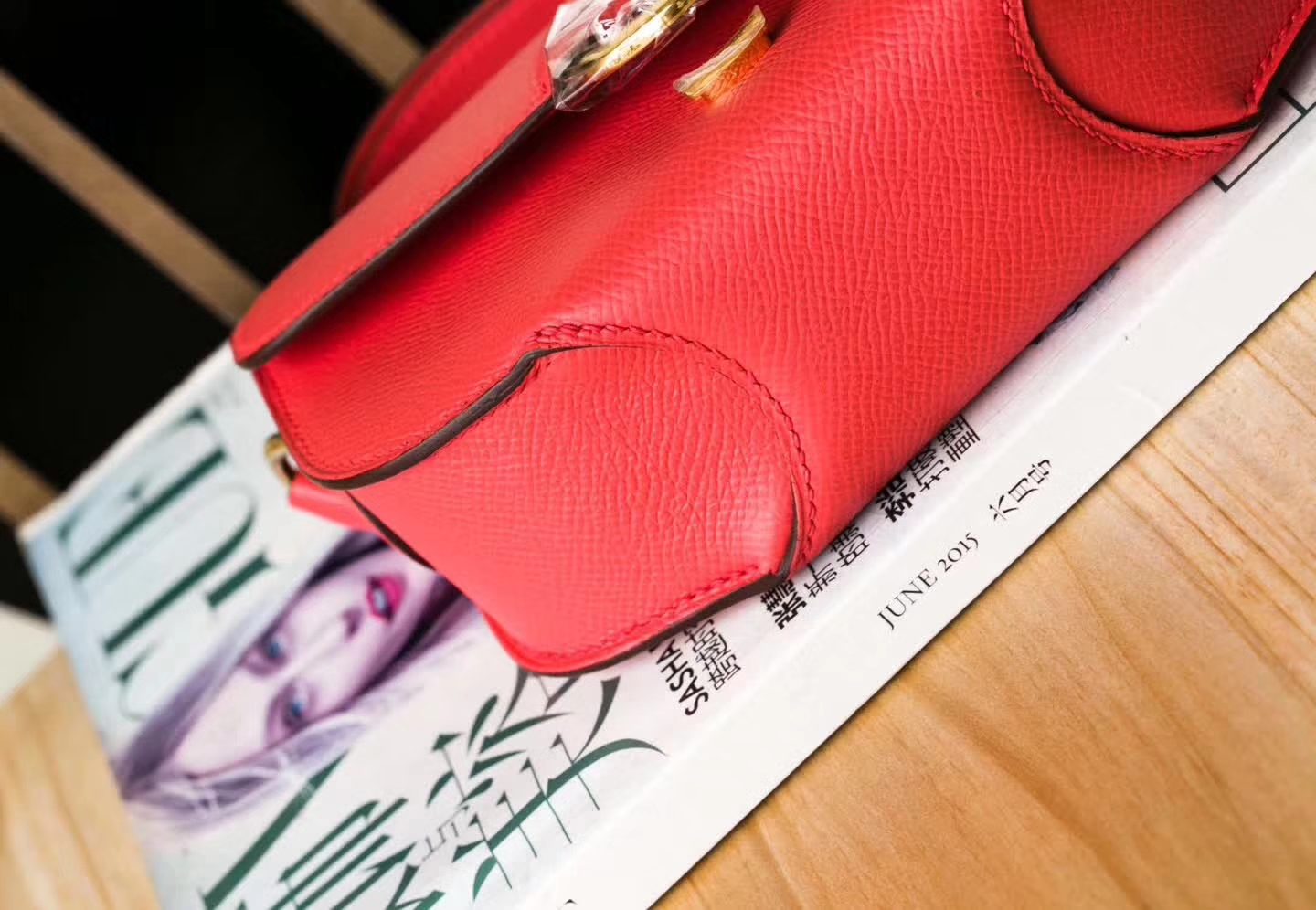 爱马仕猪鼻包 Hermes Midi18CM T5斋普尔粉顶级Epsom牛皮 金扣