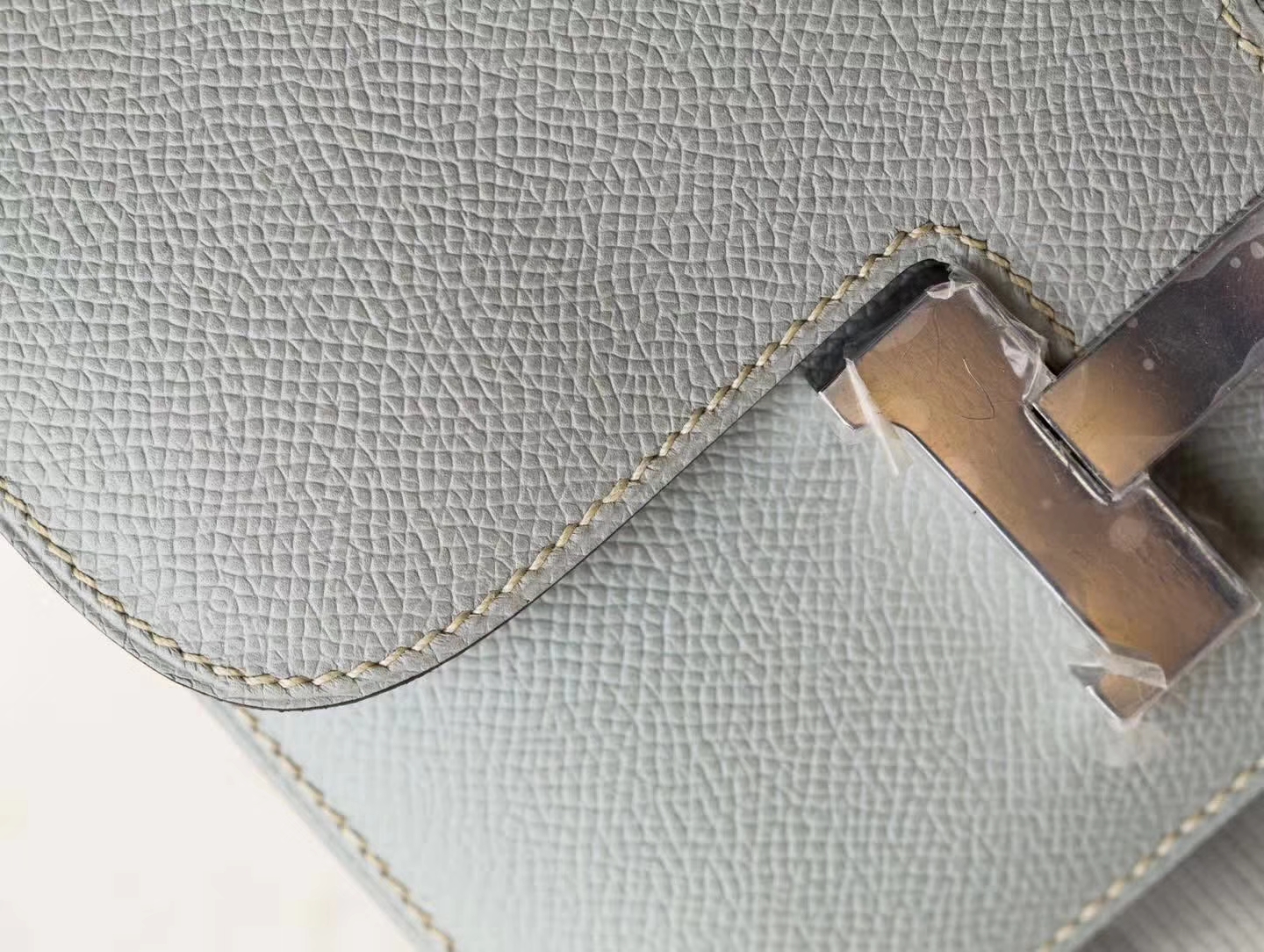爱马仕康斯坦包 Hermes Constance24cm 8U冰川蓝原厂Epsom牛皮 银扣