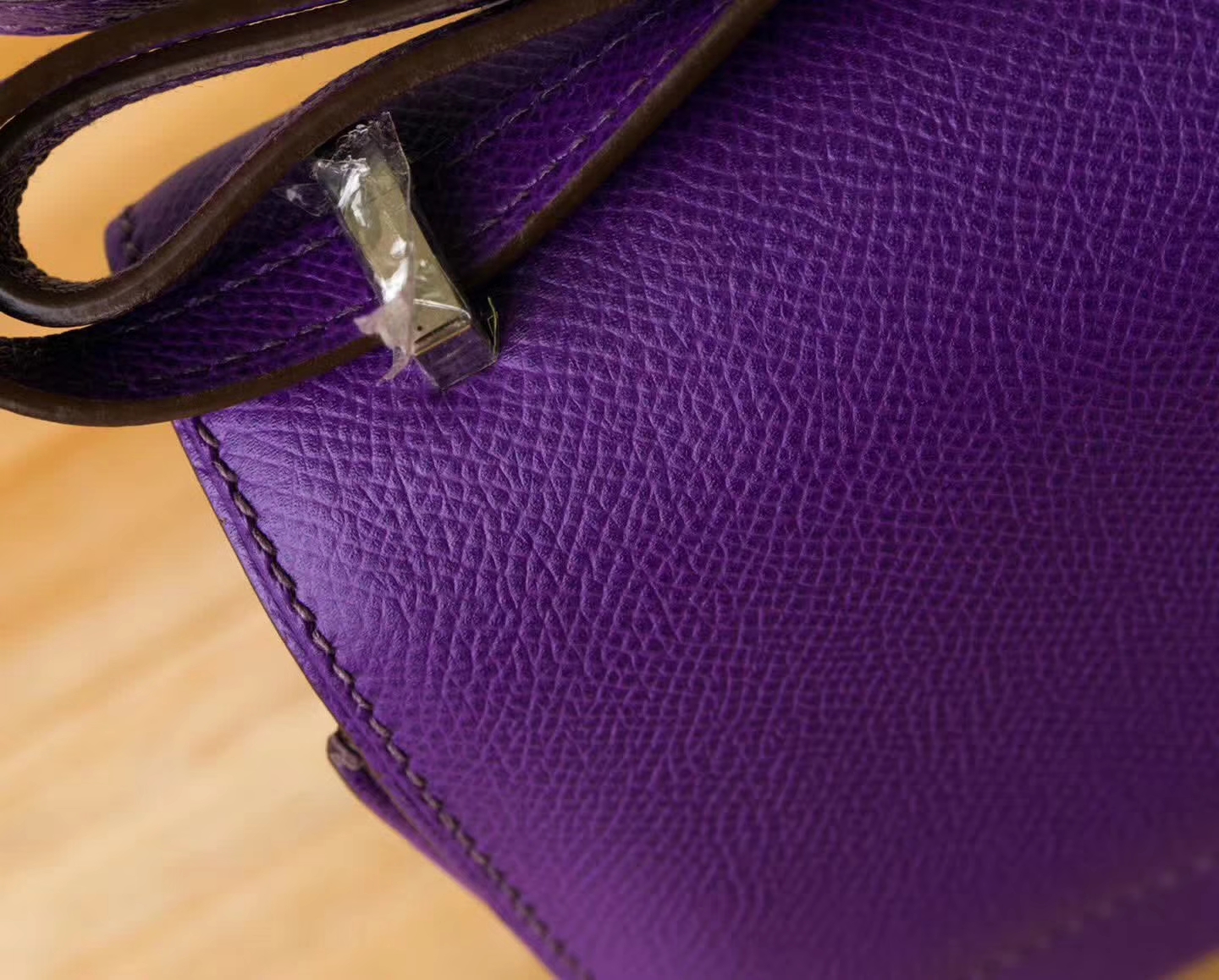 Hermes Constance18cm 爱马仕9W梦幻紫原厂Epsom牛皮空姐包 银扣