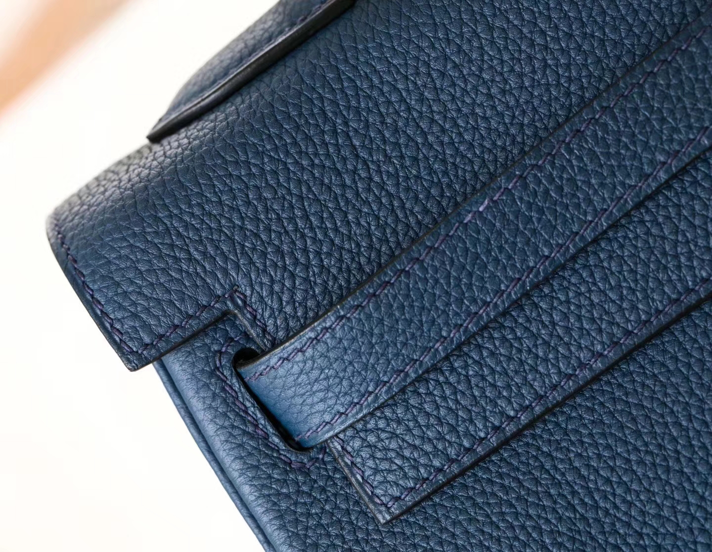 爱马仕凯莉包尺寸 Hermes Kelly32CM CK73宝石蓝顶级Togo牛皮 金扣