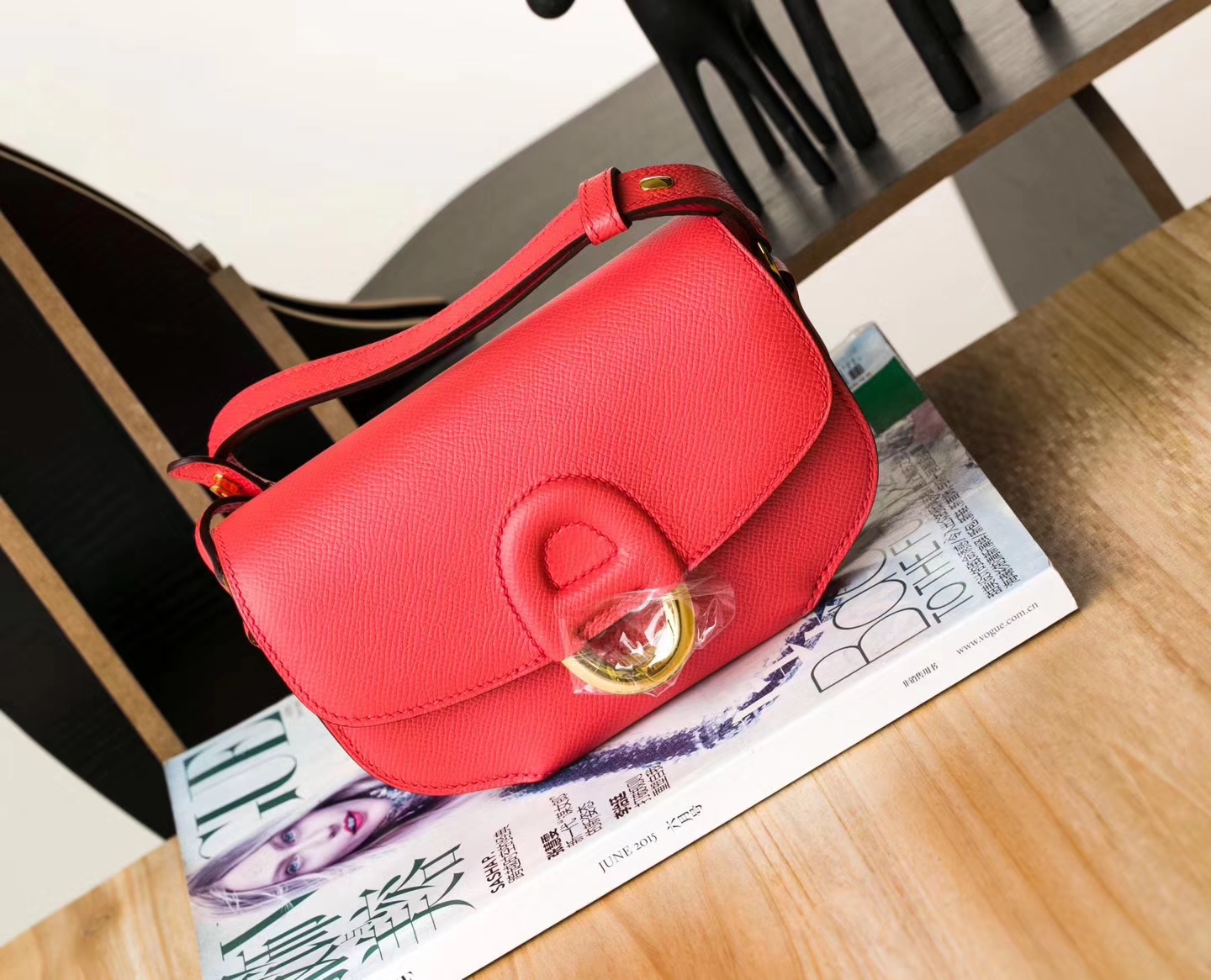 爱马仕猪鼻包 Hermes Midi18CM T5斋普尔粉顶级Epsom牛皮 金扣