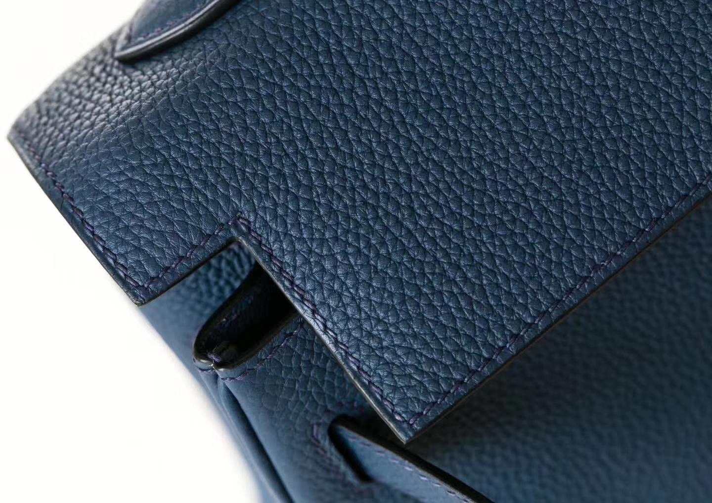 爱马仕凯莉包尺寸 Hermes Kelly32CM CK73宝石蓝顶级Togo牛皮 金扣