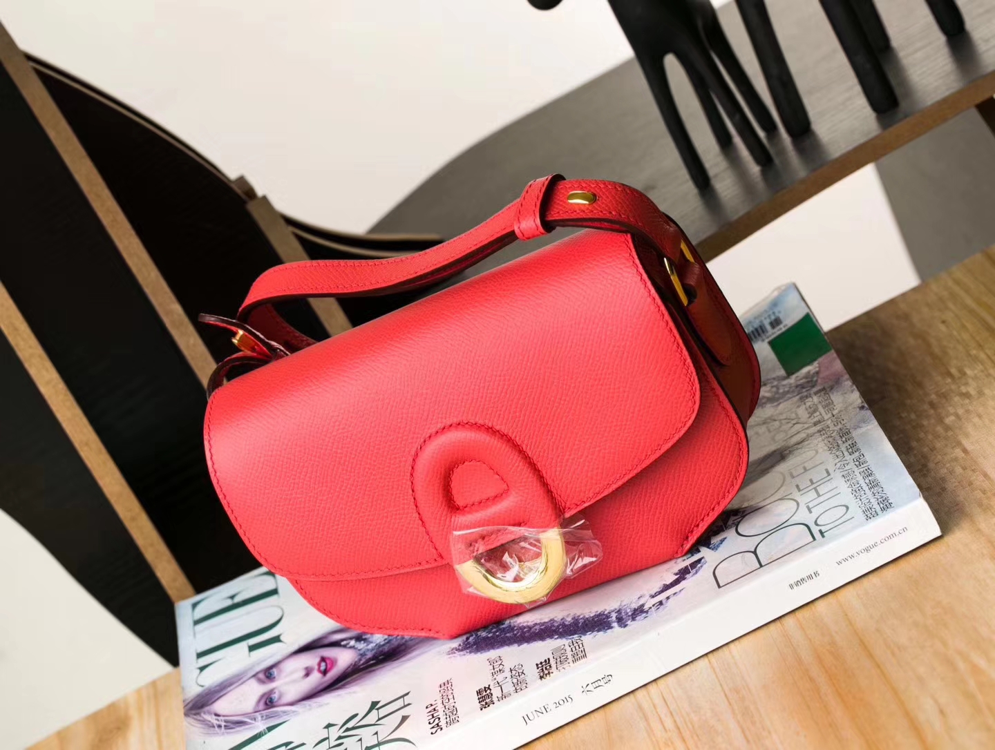 爱马仕猪鼻包 Hermes Midi18CM T5斋普尔粉顶级Epsom牛皮 金扣