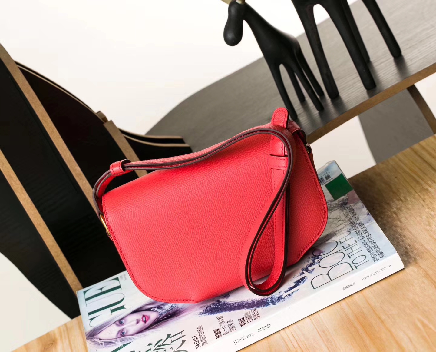 爱马仕猪鼻包 Hermes Midi18CM T5斋普尔粉顶级Epsom牛皮 金扣
