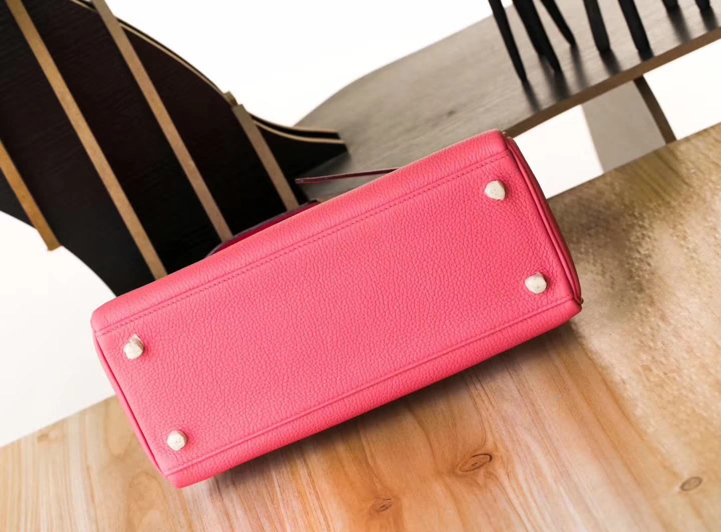 Hermes Kelly28CM 爱马仕8W糖果粉顶级Togo牛皮凯莉包 银扣