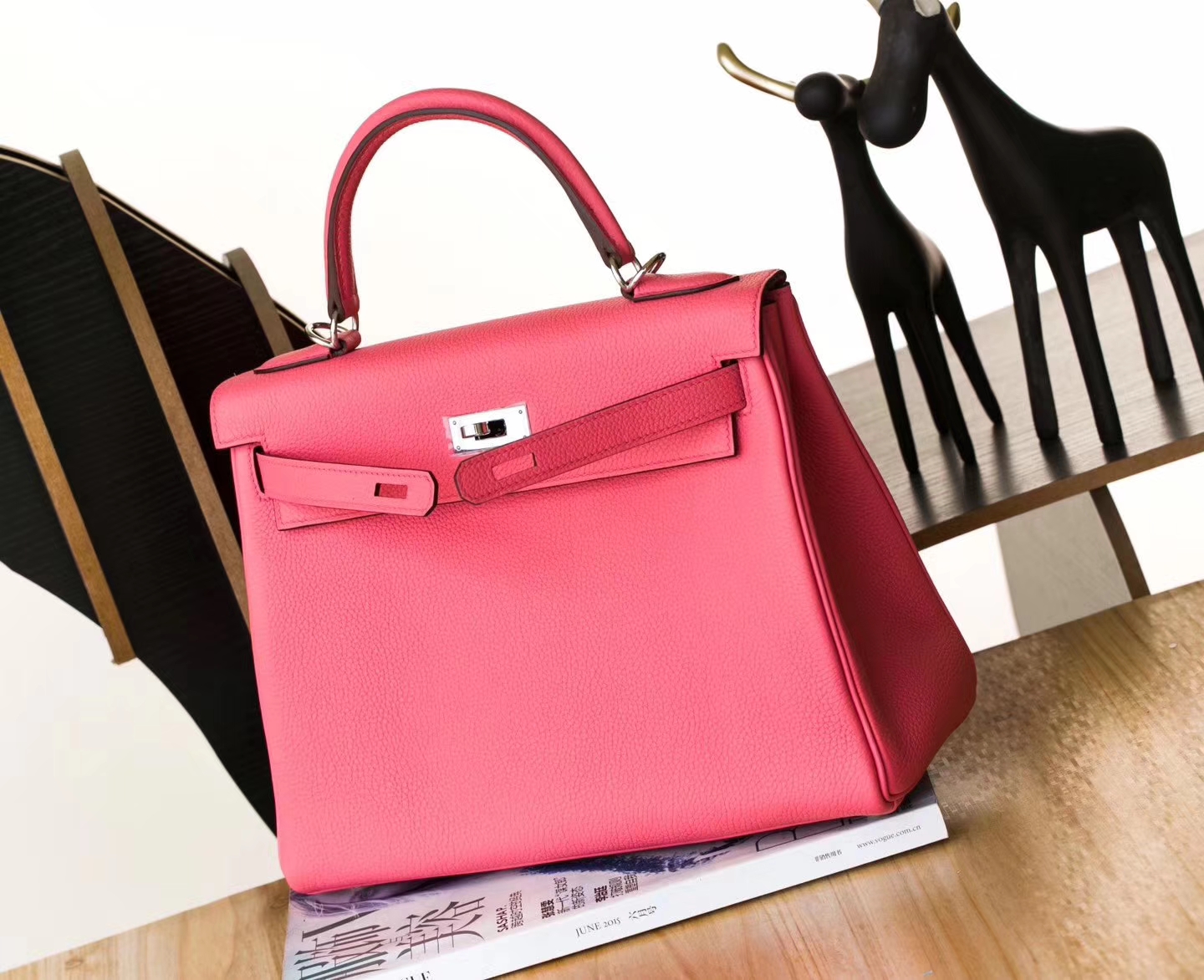 Hermes Kelly28CM 爱马仕8W糖果粉顶级Togo牛皮凯莉包 银扣