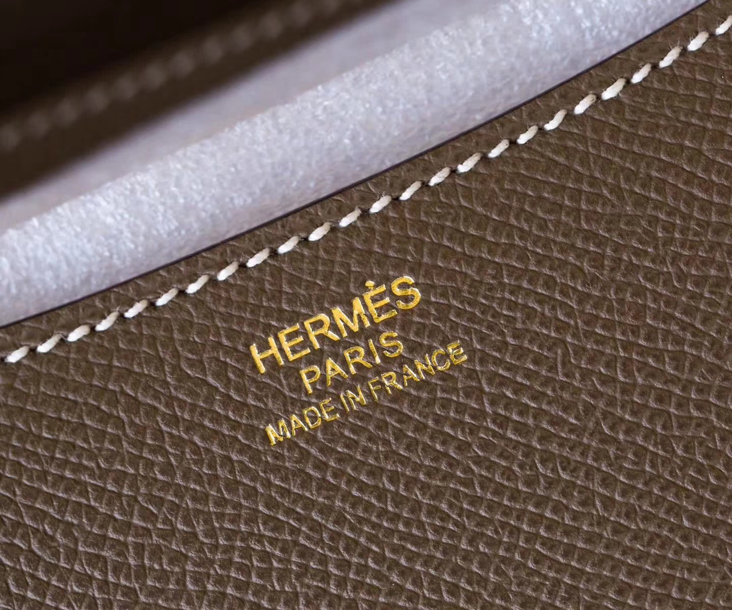 Hermes爱马仕CK18大象灰顶级Epsom牛皮Constance24cm康斯坦空姐包 金扣