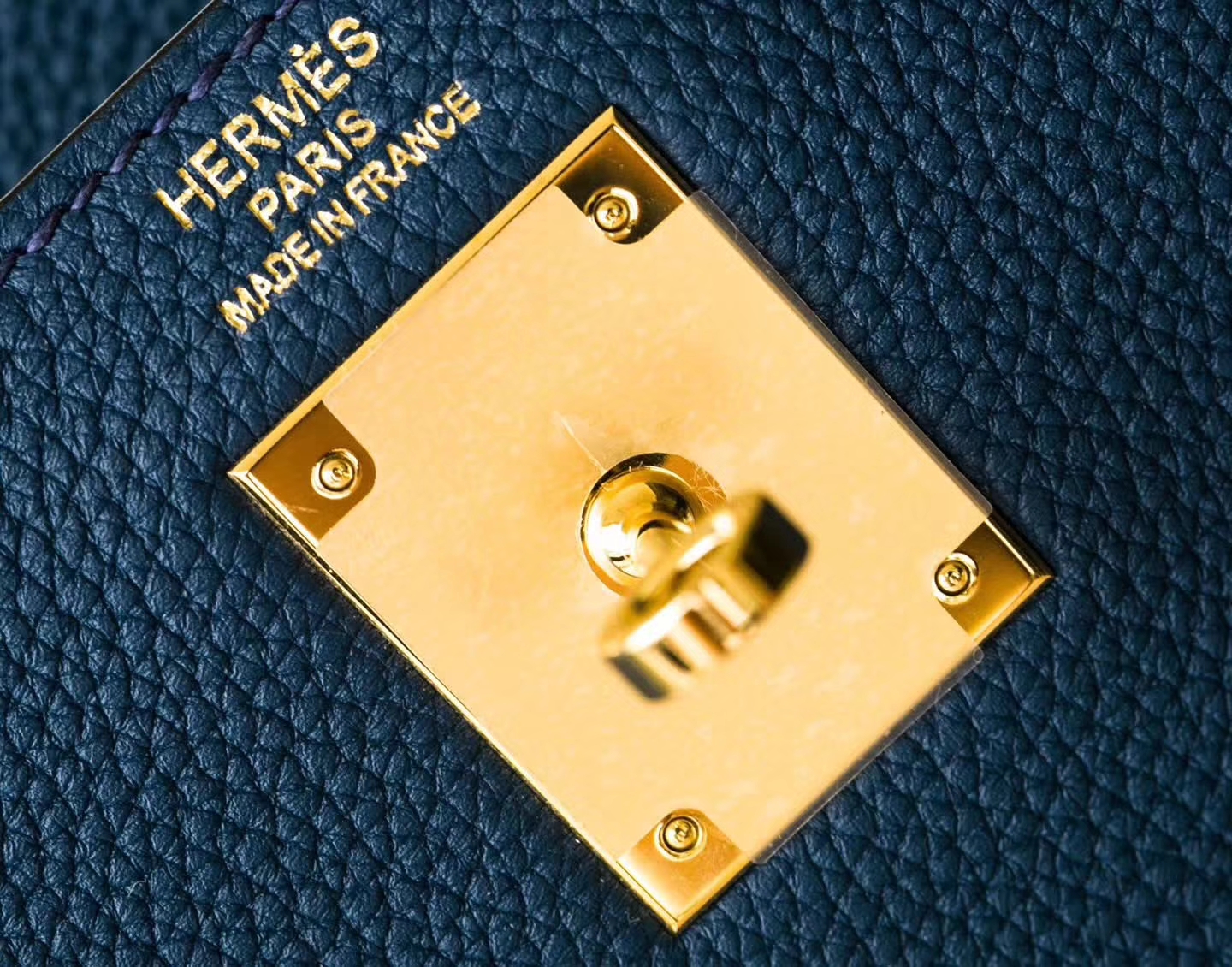 爱马仕凯莉包尺寸 Hermes Kelly32CM CK73宝石蓝顶级Togo牛皮 金扣