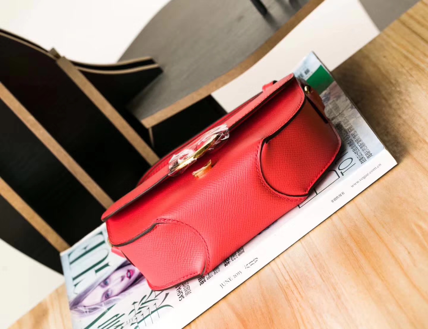 爱马仕猪鼻包 Hermes Midi18CM T5斋普尔粉顶级Epsom牛皮 金扣