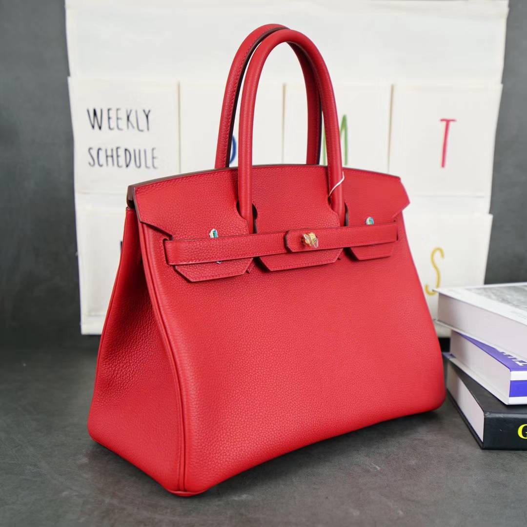 Hermes Birkin30CM 爱马仕铂金包 S5蕃茄红顶级Togo牛皮 金扣