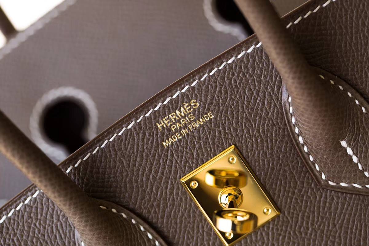 爱马仕铂金包价格 Hermes Birkin25CM 大象灰顶级Epsom牛皮 金扣