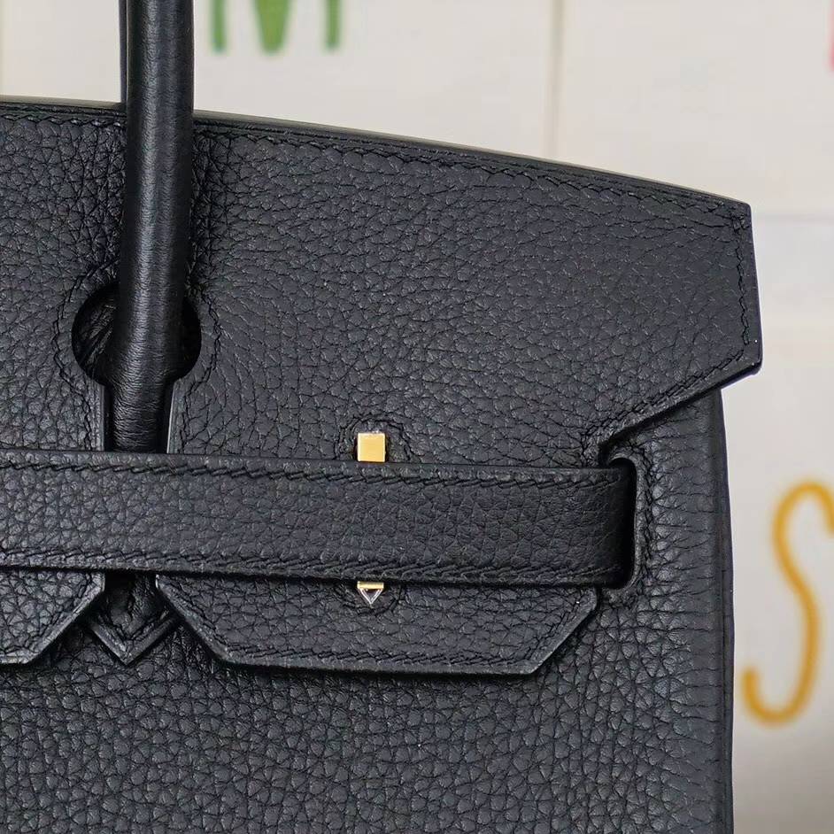 爱马仕铂金包尺寸 Hermes Birkin30CM 89黑色顶级Togo牛皮 金扣