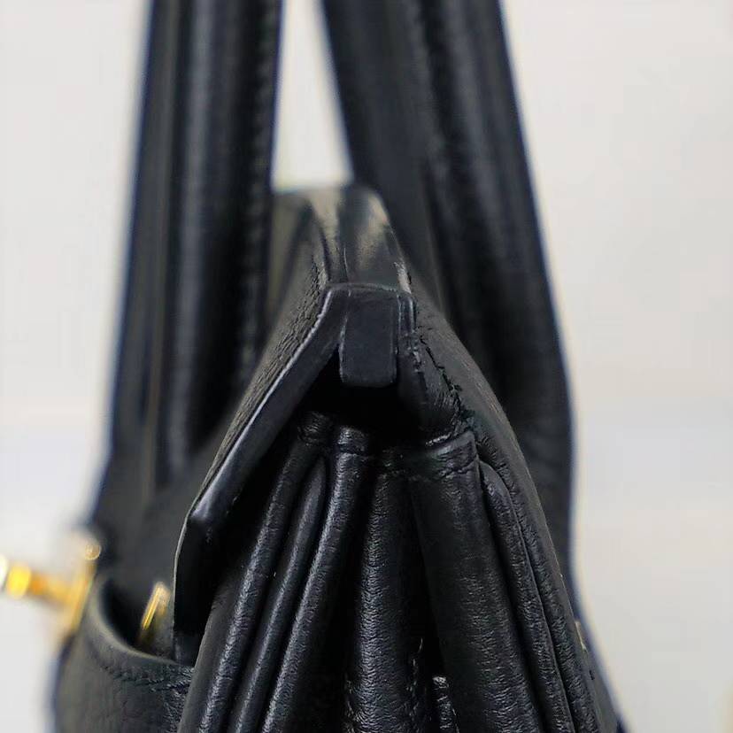 爱马仕铂金包尺寸 Hermes Birkin30CM 89黑色顶级Togo牛皮 金扣