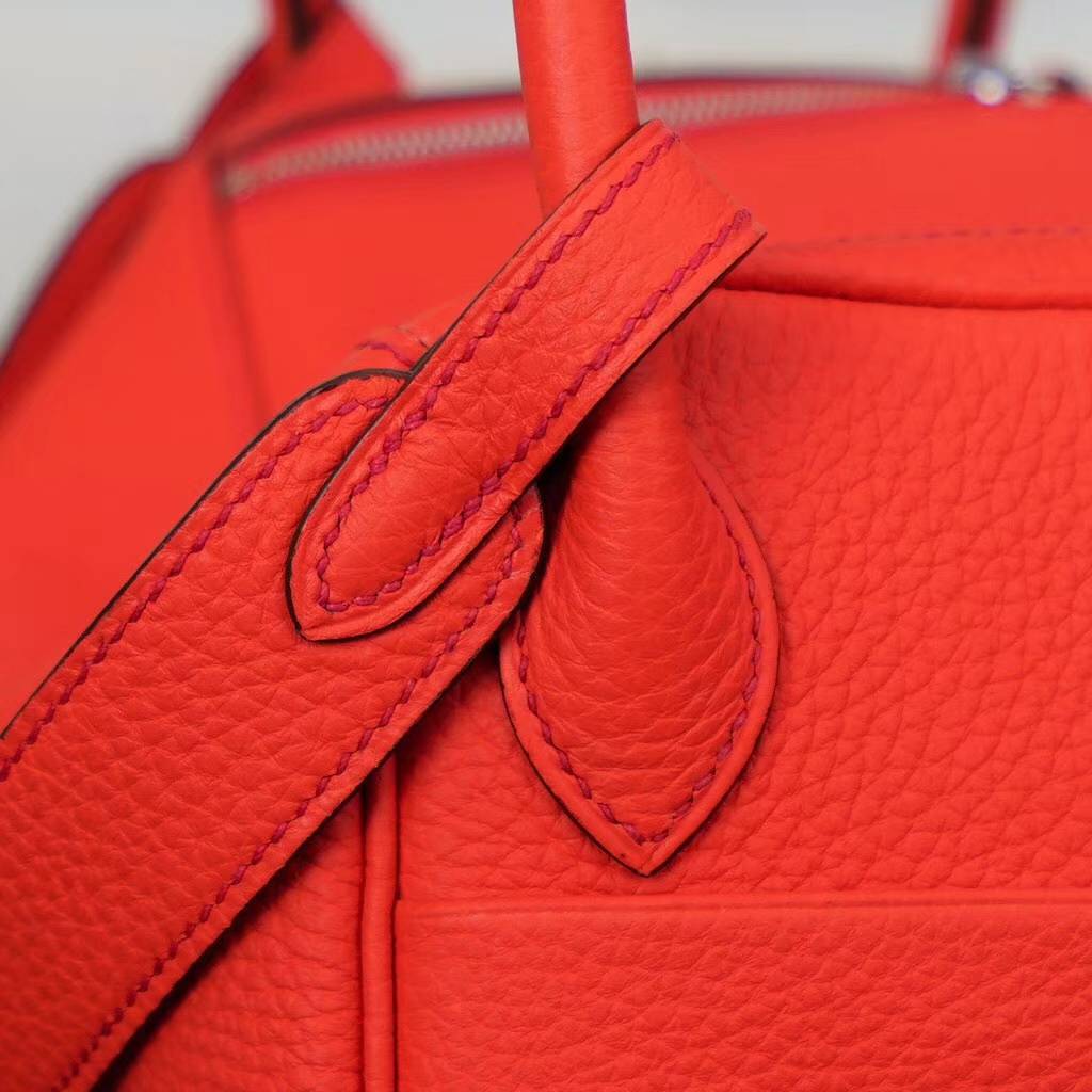 Hermes Lindy26CM 爱马仕琳迪包 9J火焰橙原厂顶级Togo牛皮 银扣