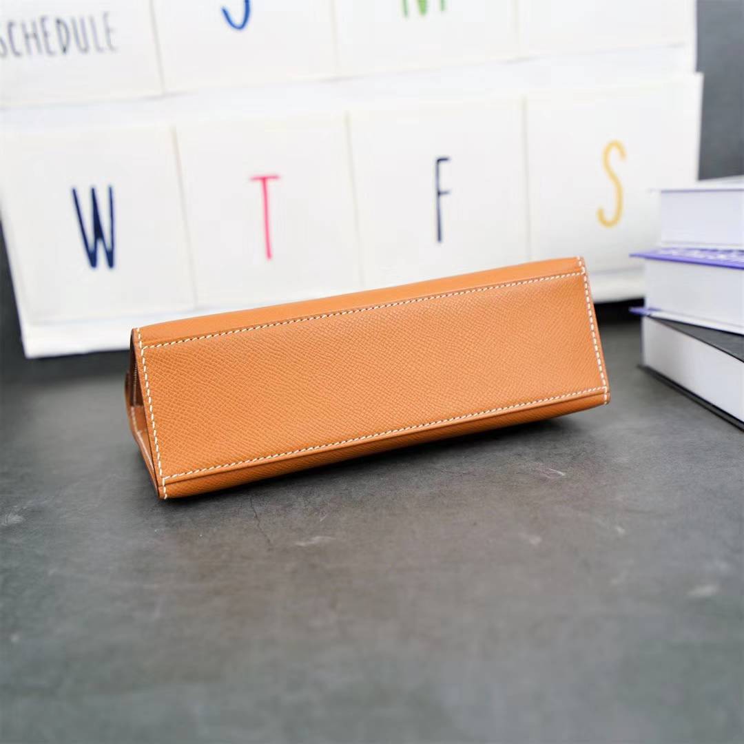Hermes Minikelly22CM 爱马仕CK37金色Epsom牛皮迷你凯莉包 金扣