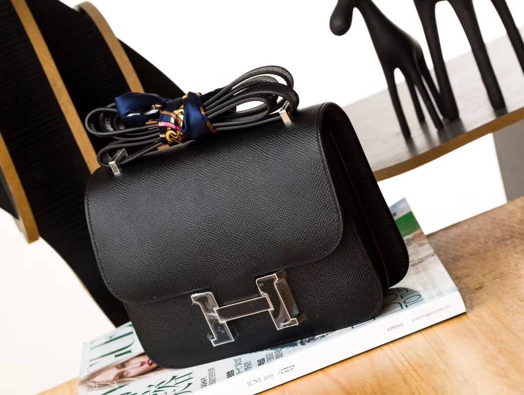 Hermes Constance24CM 爱马仕原厂Epsom牛皮康斯坦空姐包 珐琅扣