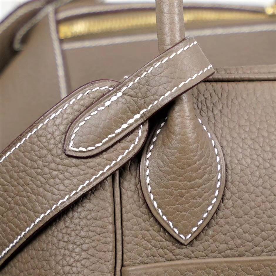 爱马仕琳迪包尺寸 Hermes Lindy30CM CK18大象灰原厂TC牛皮 金扣