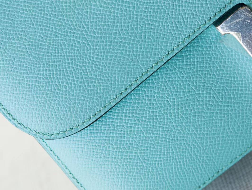 Hermes Constance26CM 爱马仕马卡龙蓝顶级epsom牛皮空姐包 银扣