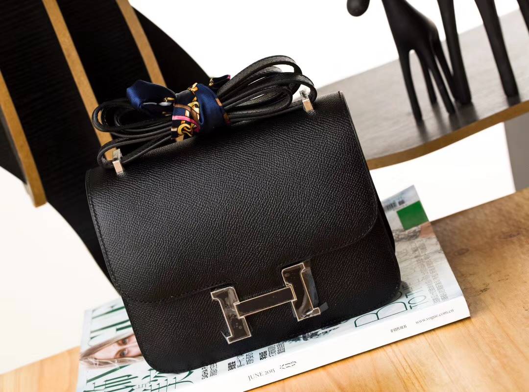 Hermes Constance24CM 爱马仕原厂Epsom牛皮康斯坦空姐包 珐琅扣