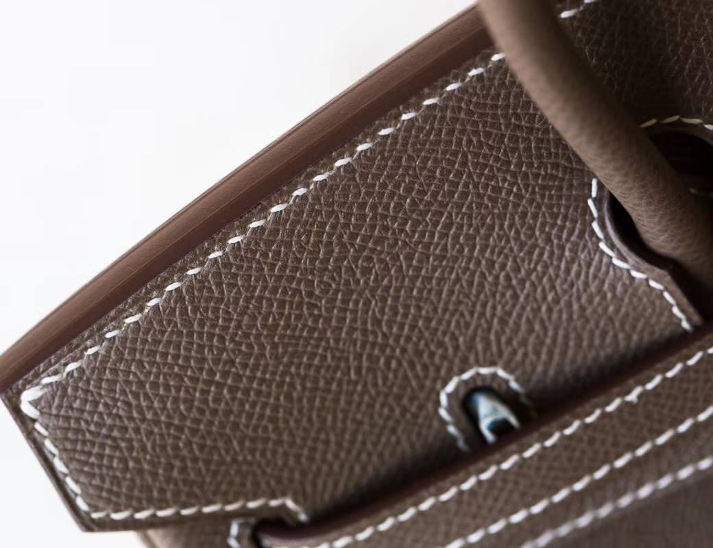 爱马仕铂金包价格 Hermes Birkin25CM 大象灰顶级Epsom牛皮 金扣