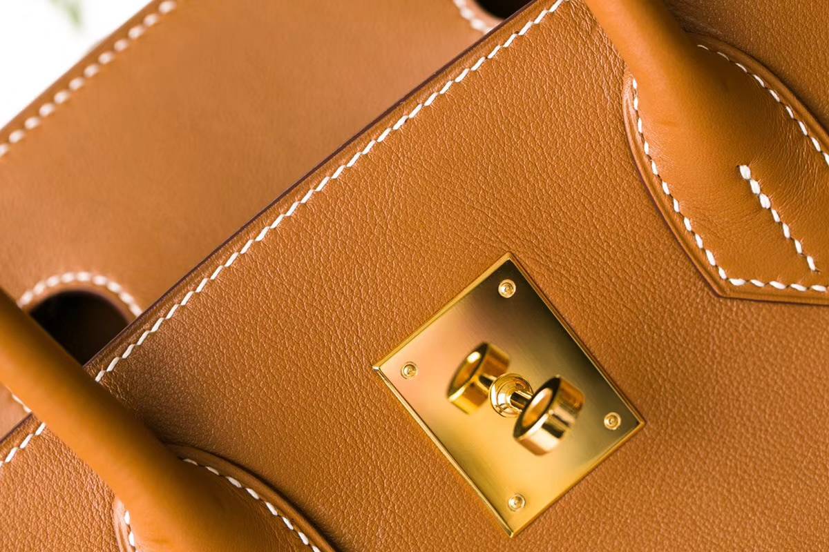 Hermes包包官网 爱马仕Birkin女包 金色原Swift牛皮铂金包 金扣