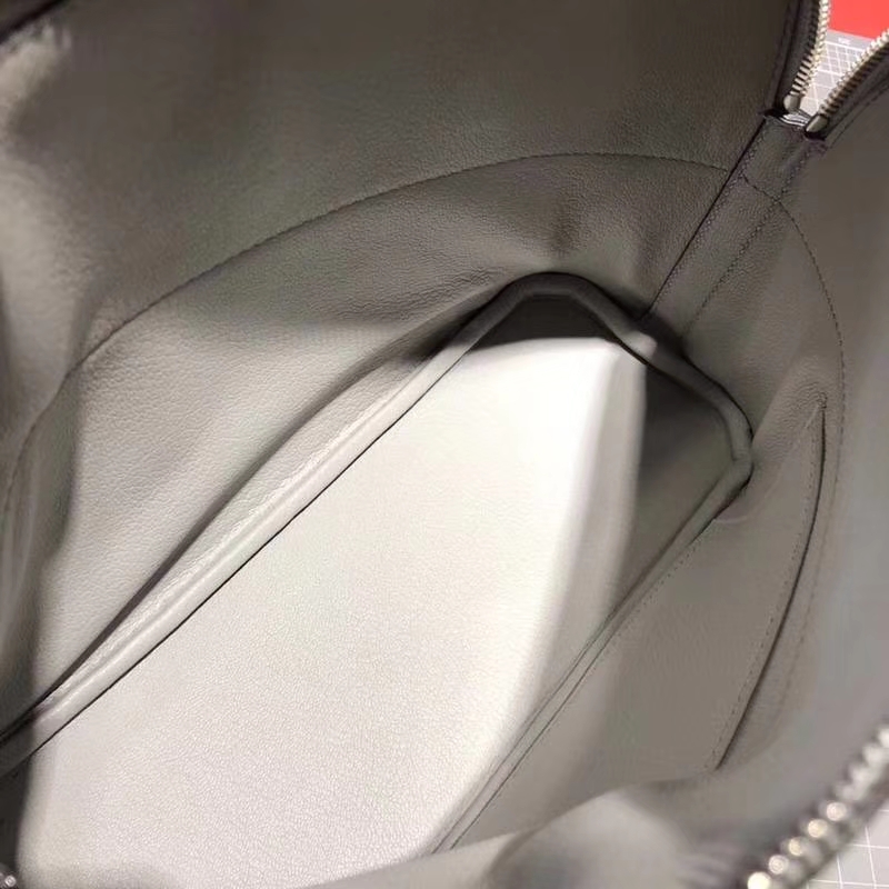 爱马仕包包批发 Hermes Bolide27CM 海鸥灰十字纹牛皮保龄球包