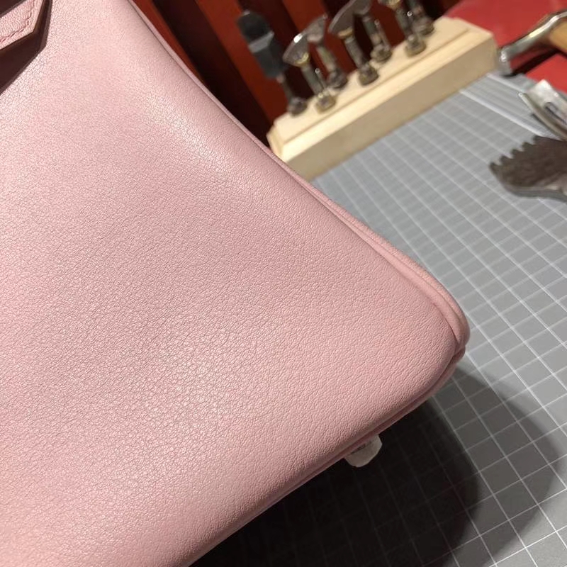 爱马仕铂金包价格 Hermes原厂Swift牛皮3Q粉色铂金包Birkin30CM 金扣
