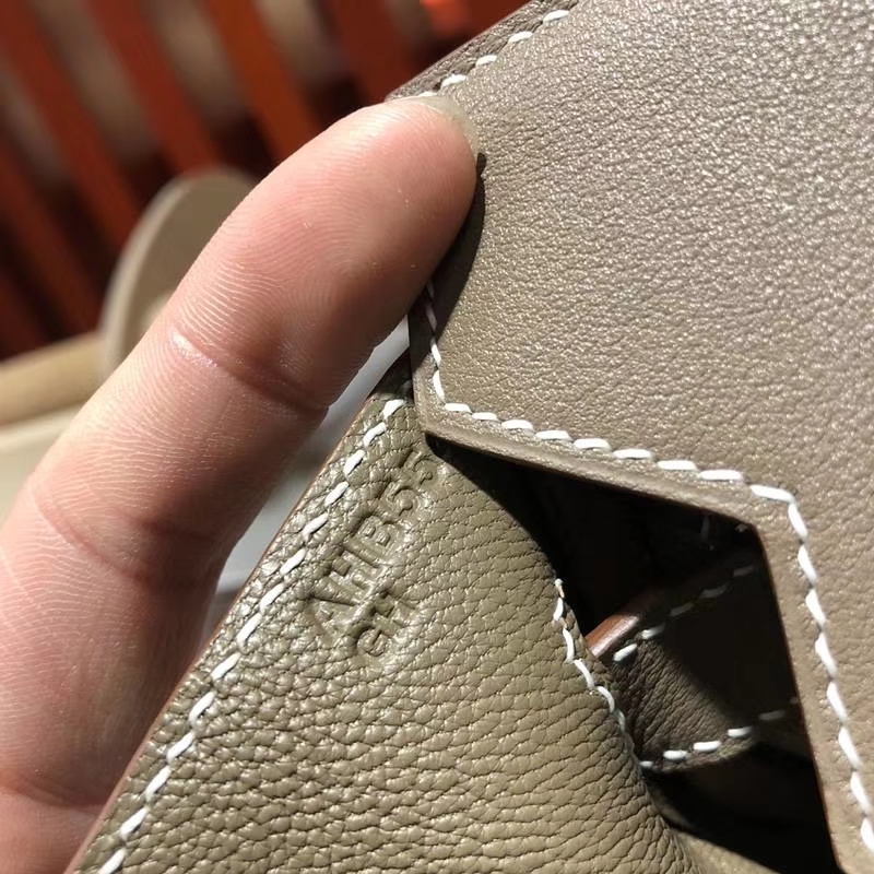 Hermes Birkin30CM 爱马仕大象灰原厂Swift牛皮铂金包 金扣