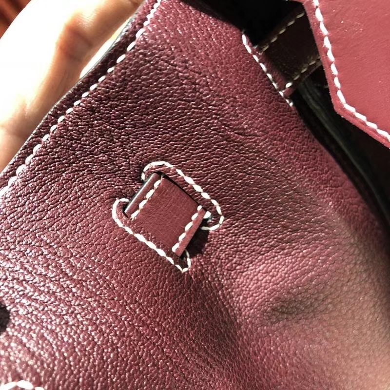 爱马仕Birkin包包 Hermes宝石红原厂Box牛皮Birkin30CM铂金包 金扣
