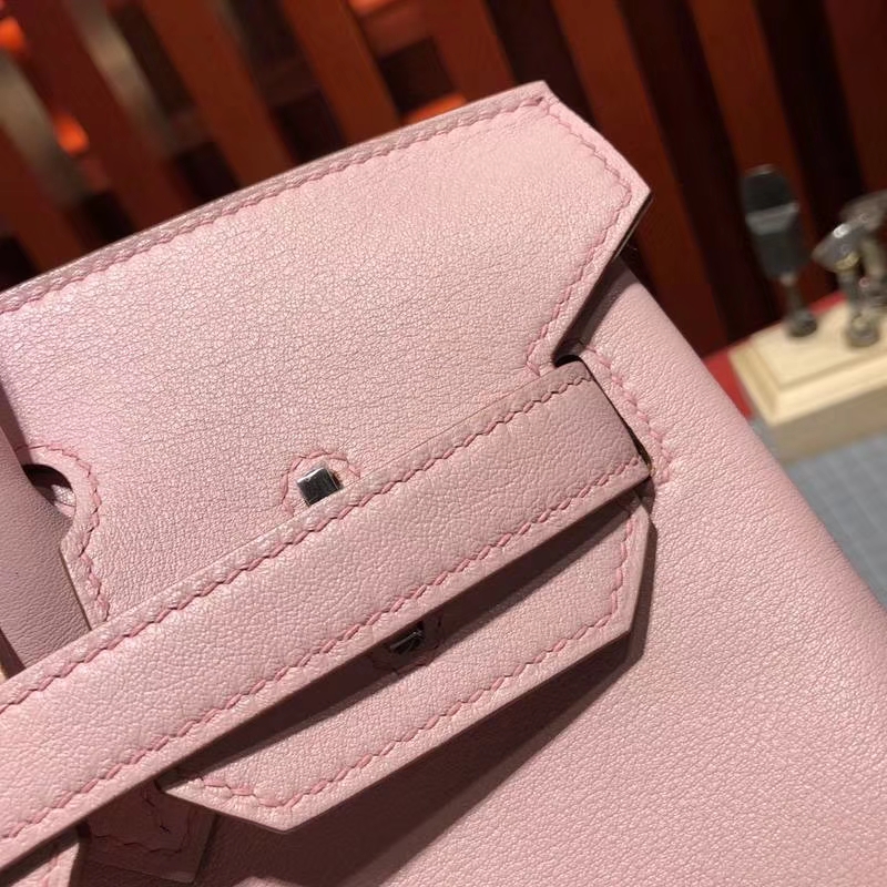 爱马仕铂金包价格 Hermes原厂Swift牛皮3Q粉色铂金包Birkin30CM 金扣
