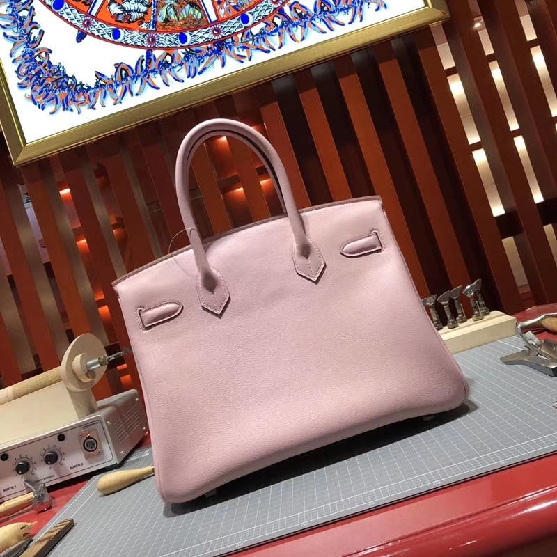爱马仕铂金包价格 Hermes原厂Swift牛皮3Q粉色铂金包Birkin30CM 金扣
