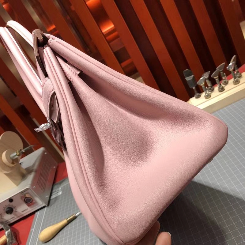 爱马仕铂金包价格 Hermes原厂Swift牛皮3Q粉色铂金包Birkin30CM 金扣