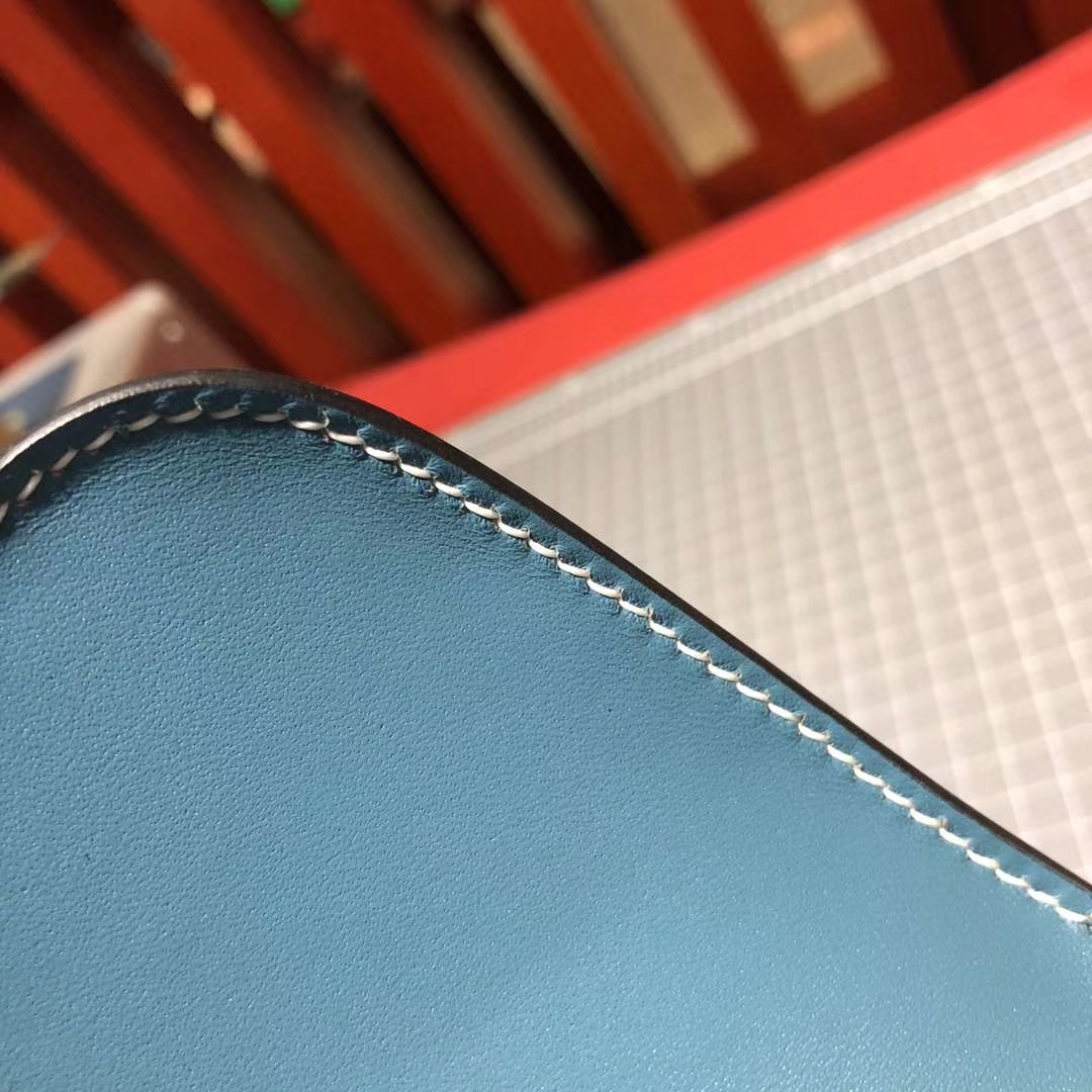 爱马仕康斯坦包尺寸 Hermes Constance19CM 牛仔蓝原厂epsom牛皮