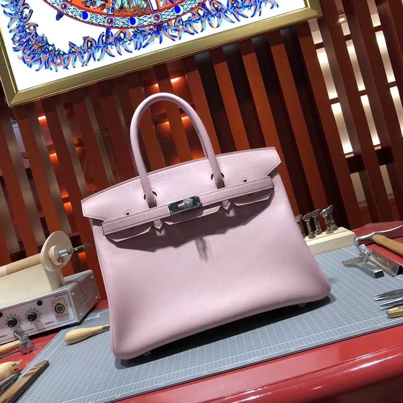 爱马仕铂金包价格 Hermes原厂Swift牛皮3Q粉色铂金包Birkin30CM 金扣